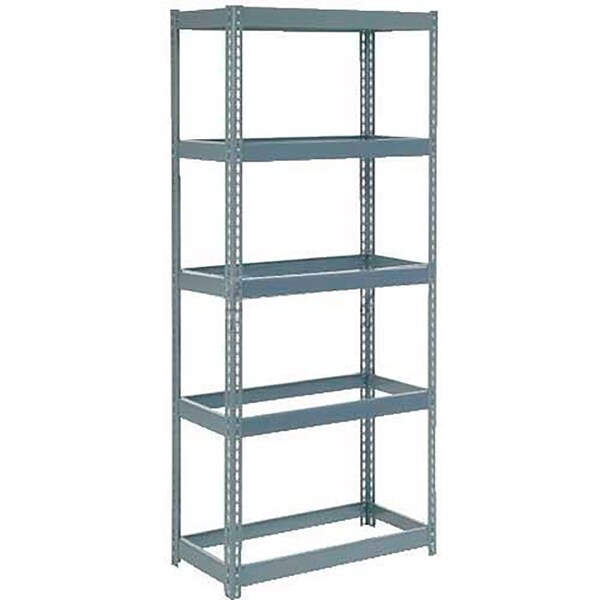 Extra Heavy Duty Shelving 36W x 18D x 60H With 5 Shelves, No Deck, Gray